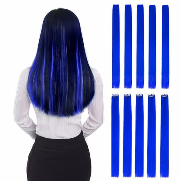 Blue 10 piece clip in Extensions - Thumbnail 7