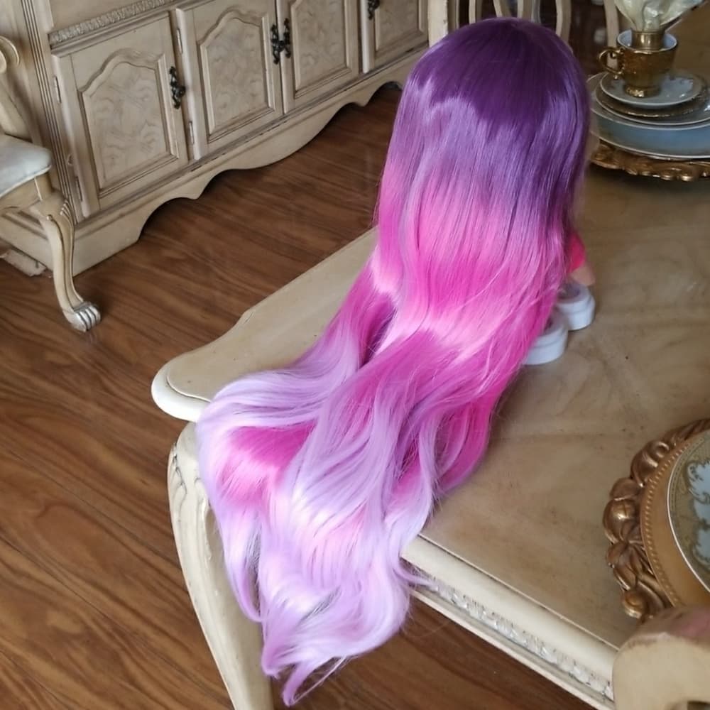 Pink Purple Beauty Lacefront Wig 22-26 inches - Thumbnail 7
