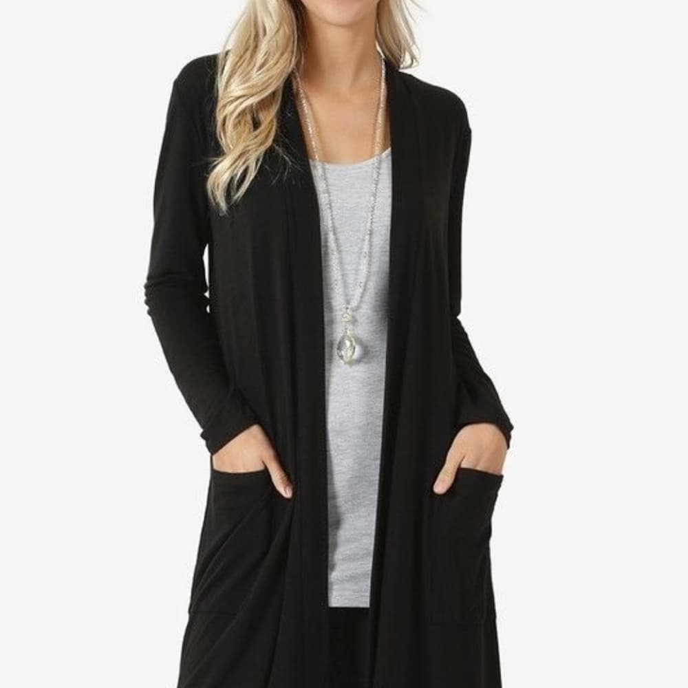 Fly Away Cardigan Sweater Long Sleeve Plus Pockets - Thumbnail 3