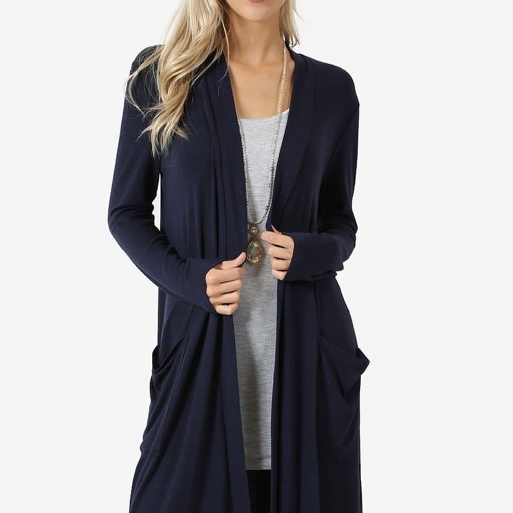 Fly Away Cardigan Sweater Long Sleeve Plus Pockets - Thumbnail 7