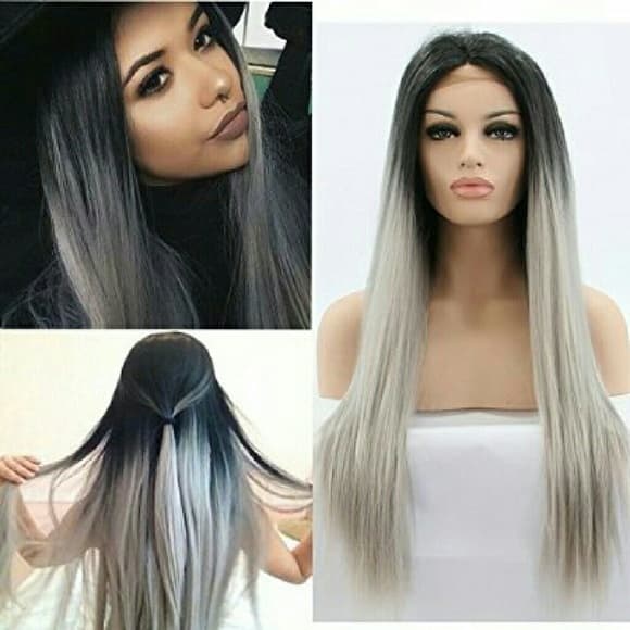 Black Ombre Beauty Lacefront Wig - Thumbnail 3
