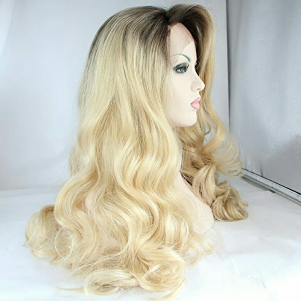 Blonde Ombre Human Blend Beauty Lace Front Wig - Thumbnail 2