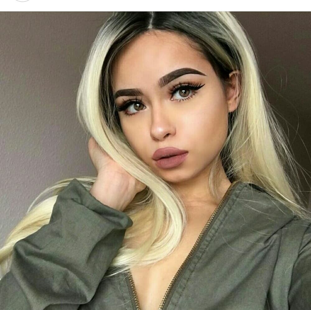 Blonde Ombre Human Blend Beauty Lace Front Wig - Thumbnail 4