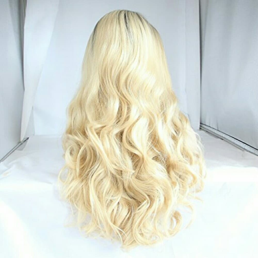 Blonde Ombre Human Blend Beauty Lace Front Wig - Thumbnail 3