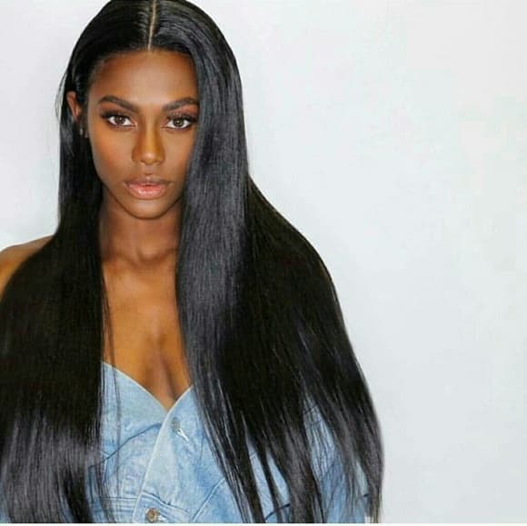 Virgin Remy Black Full Lace Wig 26-28 inches - Thumbnail 4