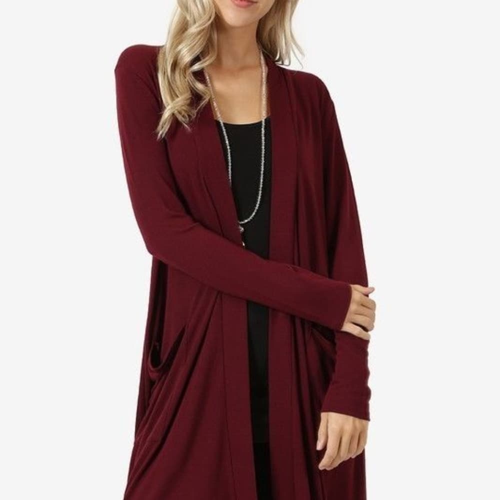 Fly Away Cardigan Sweater Long Sleeve Plus Pockets - Thumbnail 6