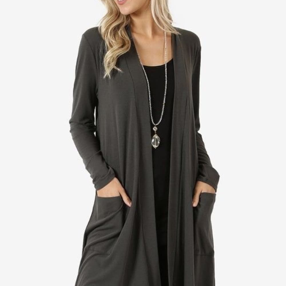 Fly Away Cardigan Sweater Long Sleeve Plus Pockets - Thumbnail 4