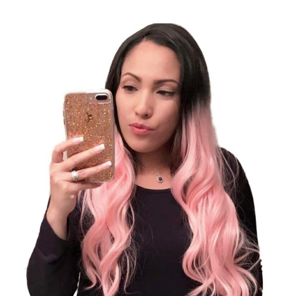 Ombre Pink Beauty Wig 26 inches - Thumbnail 2