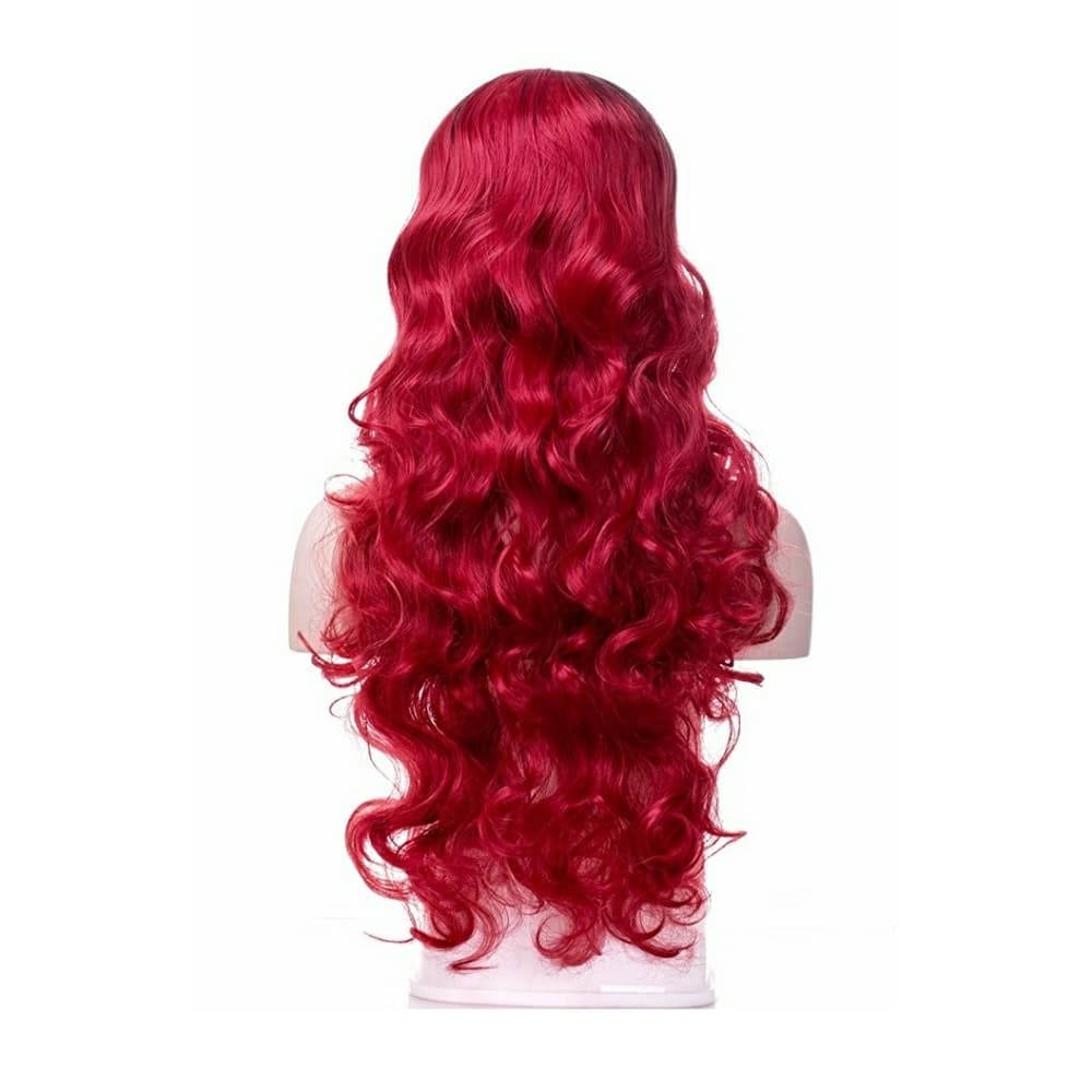 Black Red Ombre Curly Wave Wig - Thumbnail 3