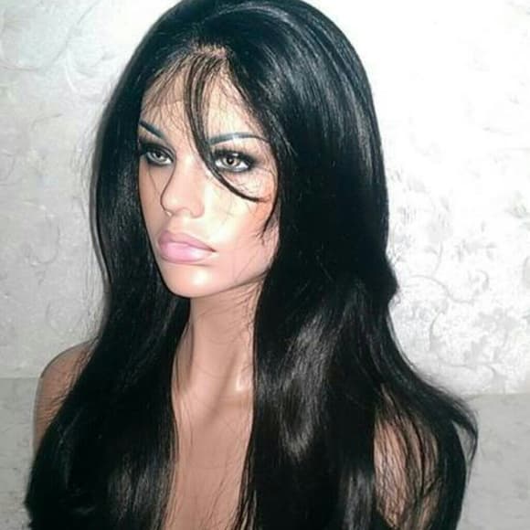 Layered Black Sexy Doll Lace Front Wig 20-22 inch - Thumbnail 4