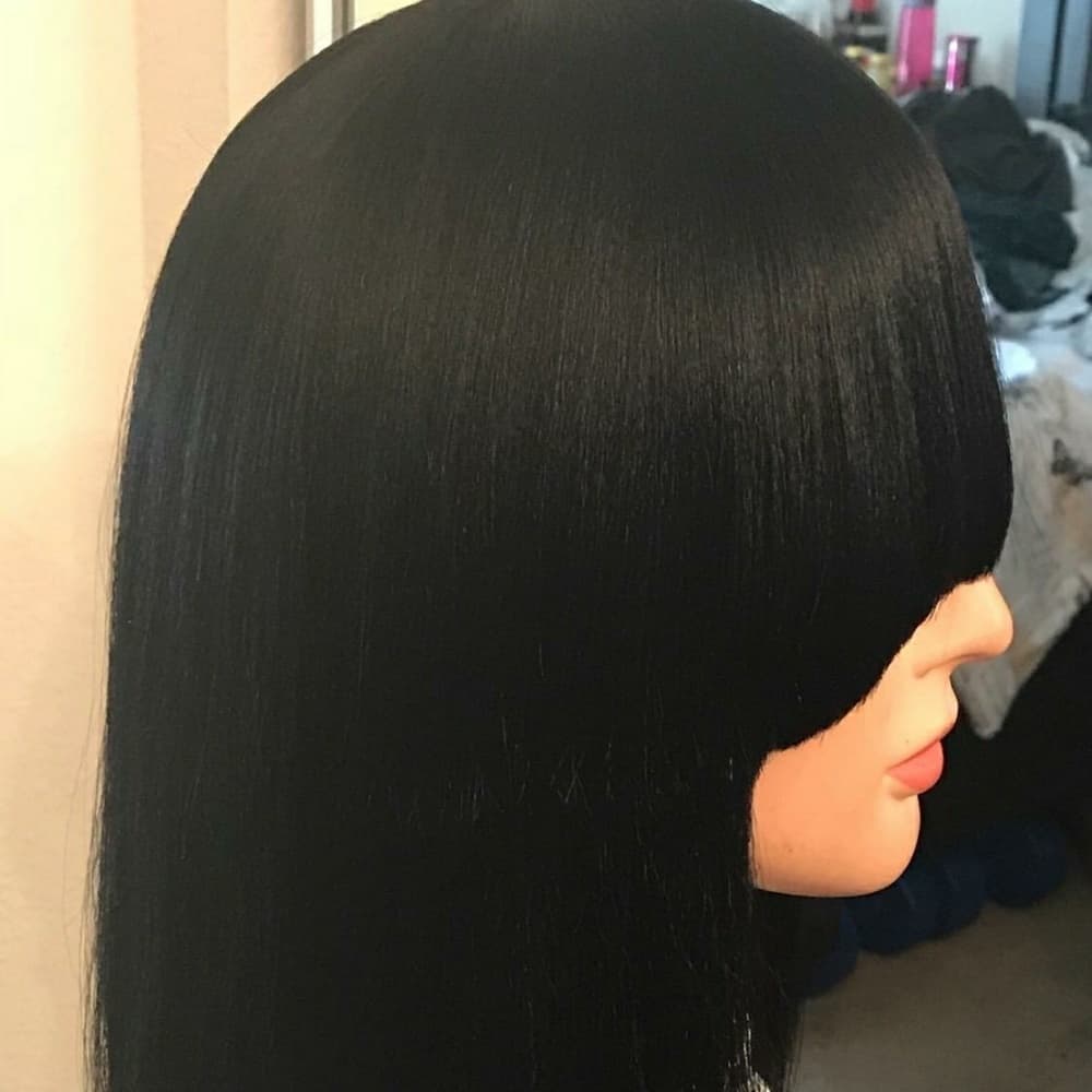 Beautiful Black Human Hair Bob Wig - Thumbnail 2