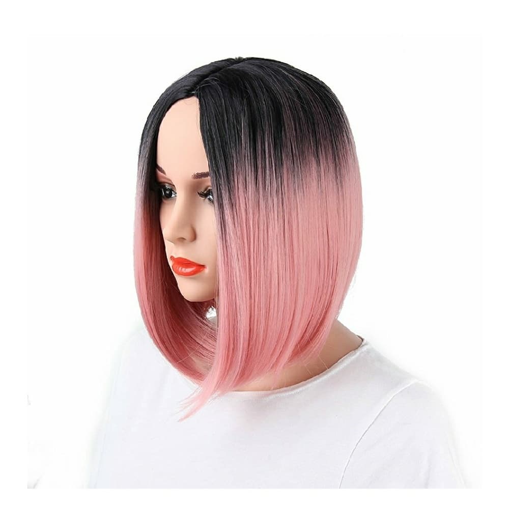Pink Ombre Bob Beauty Wig - Thumbnail 4