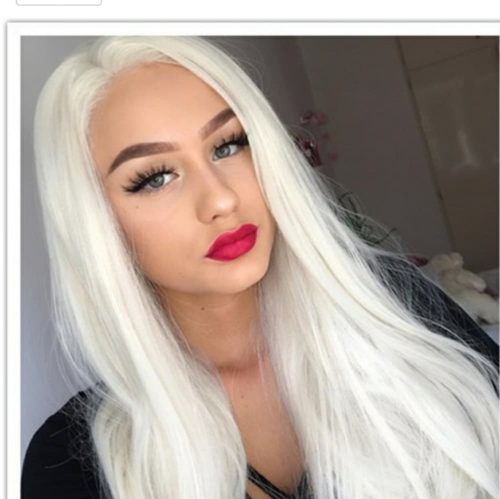 White Blonde Lacefront Wig 22-26 inches - Thumbnail 8