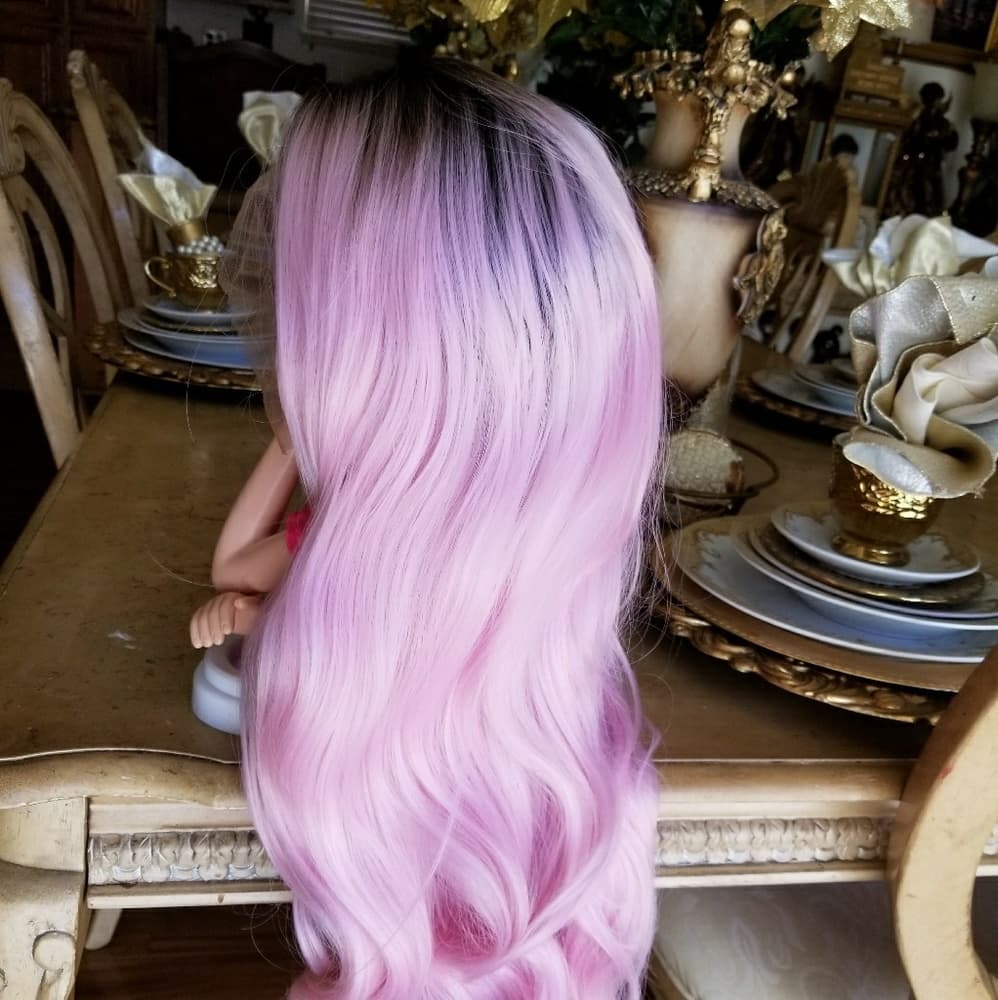 Ombre Pink Beauty LaceFront Wig Wig 22-24inches - Thumbnail 4