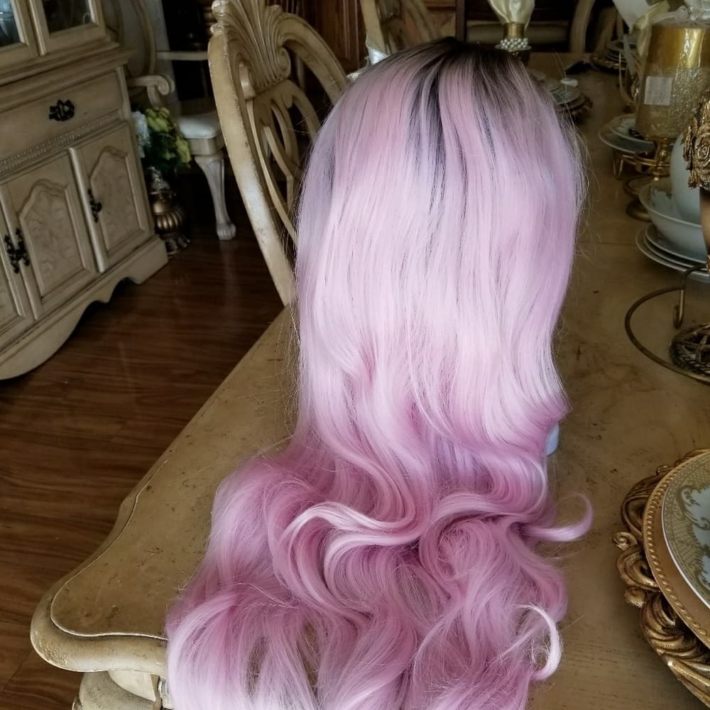 Ombre Pink Beauty LaceFront Wig Wig 22-24inches - Thumbnail 7