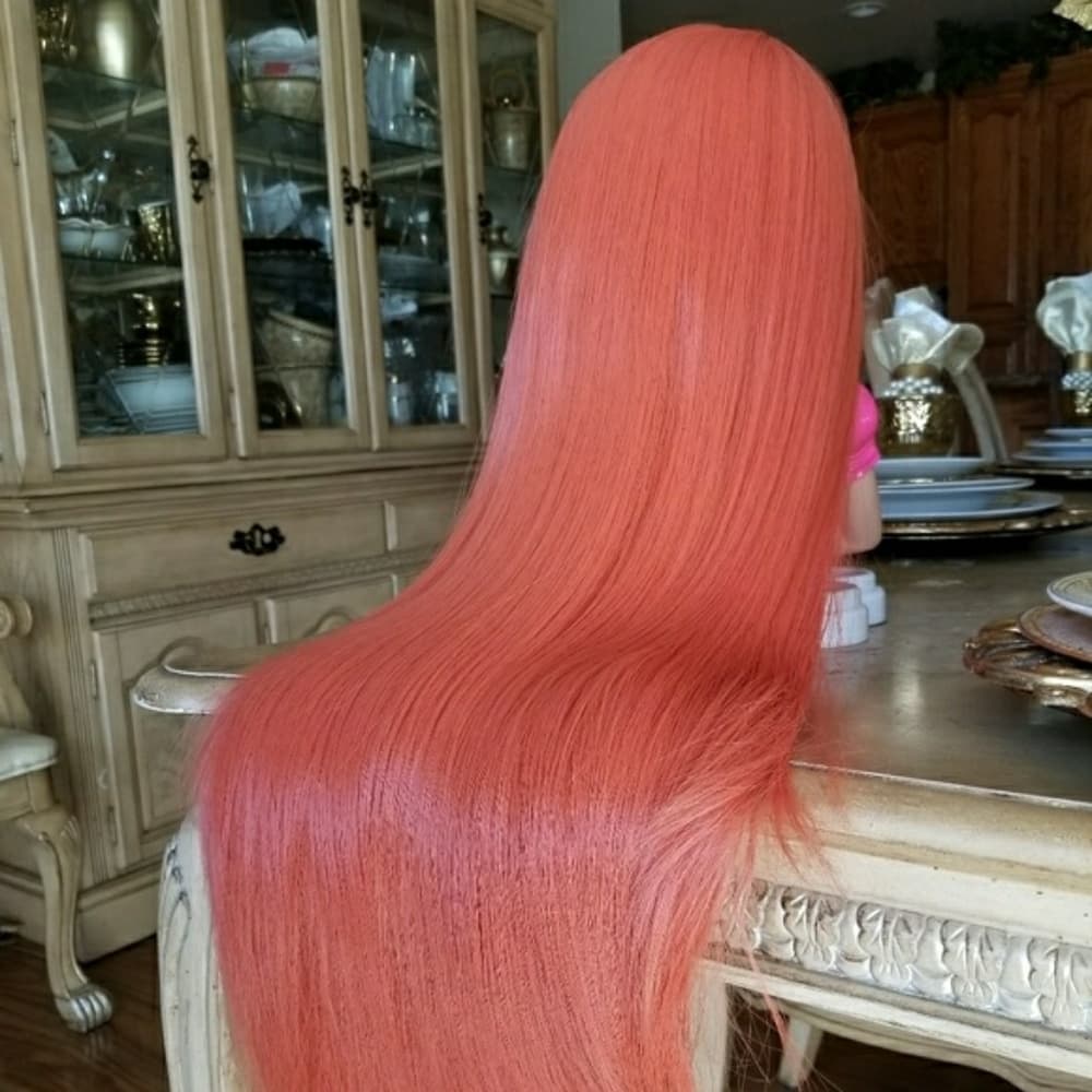 Pumpkin Orange Beauty Lacefront Wig 24-26inches - Thumbnail 6