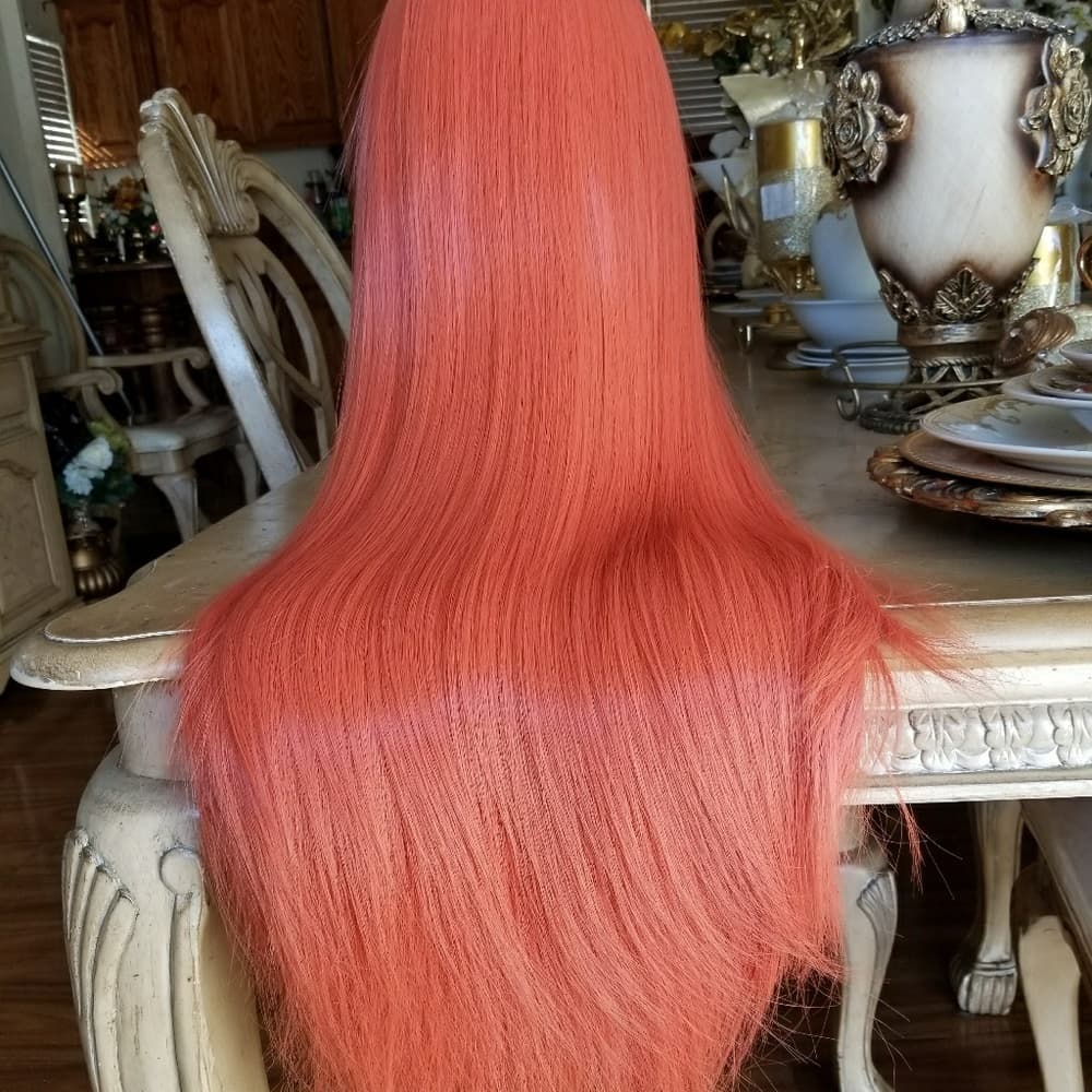 Pumpkin Orange Beauty Lacefront Wig 24-26inches - Thumbnail 3