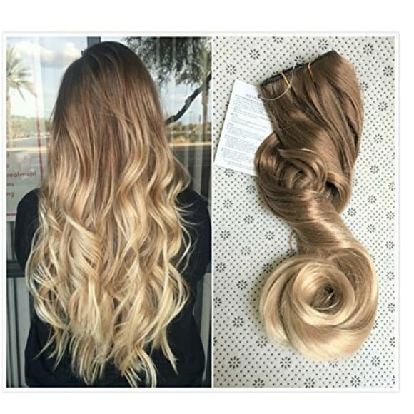Ombre Brown Blonde Clip In - Thumbnail 2