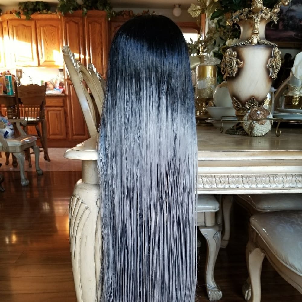 Ombre Black Gray Beauty LaceFront Wig Wig 22-26inc - Thumbnail 7
