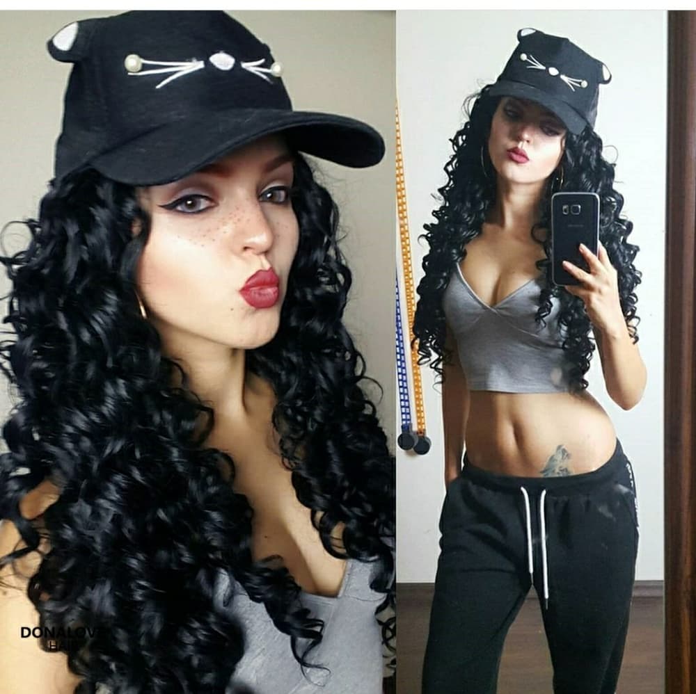 Black Curly Beauty Lacefront Wig Wig 24-26 inches - Thumbnail 4