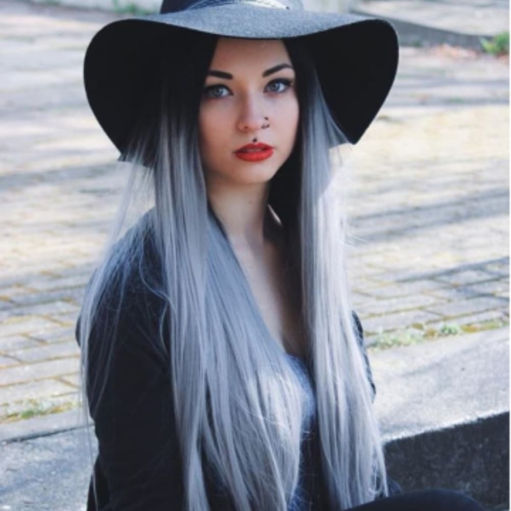 Ombre Black Gray Lace Front Wig 24-26 inches!!