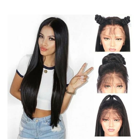 Black Straight Lacefront Wig 22-24 inches!! - Thumbnail 8