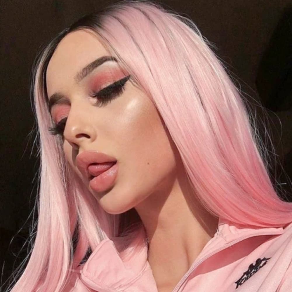 Ombre Pink Bob Beauty LaceFront Wig Wig - Thumbnail 3