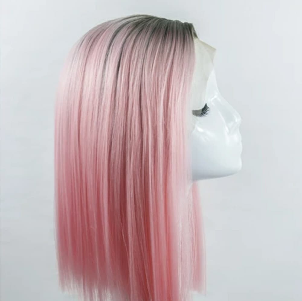 Ombre Pink Bob Beauty LaceFront Wig Wig - Thumbnail 5