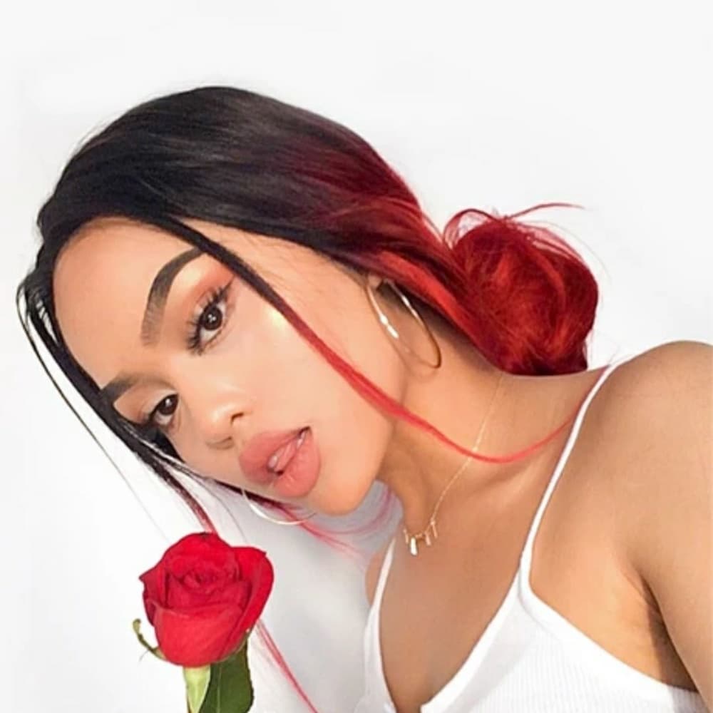 Ombre Black Red Beauty LaceFront Wig Wig 22-26inch - Thumbnail 3