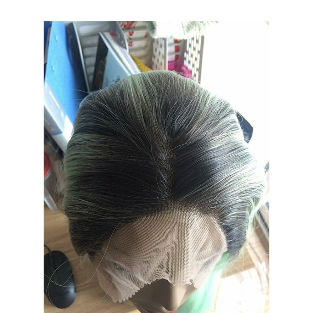 Ombre Black Mint Green LaceFront Wig 22-24inches - Thumbnail 2