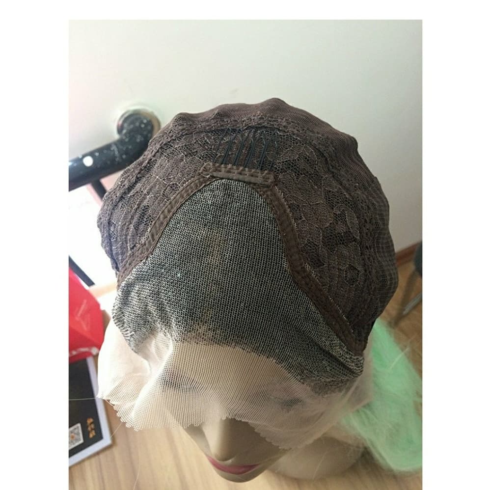 Ombre Black Mint Green LaceFront Wig 22-24inches - Thumbnail 3