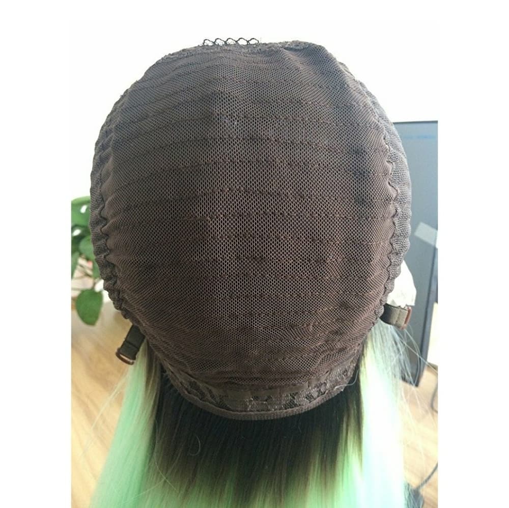 Ombre Black Mint Green LaceFront Wig 22-24inches