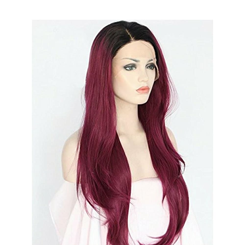 Ombre Burgundy LaceFront wig 24-26 inches - Thumbnail 6