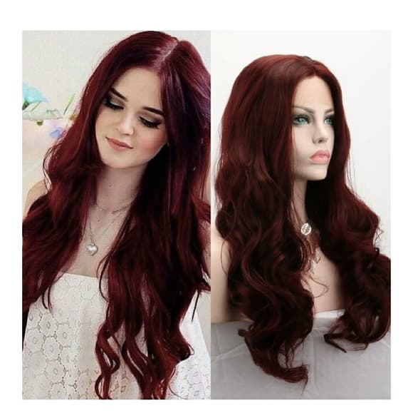 Burgundy LaceFront wig 24-26 inches!! - Thumbnail 7