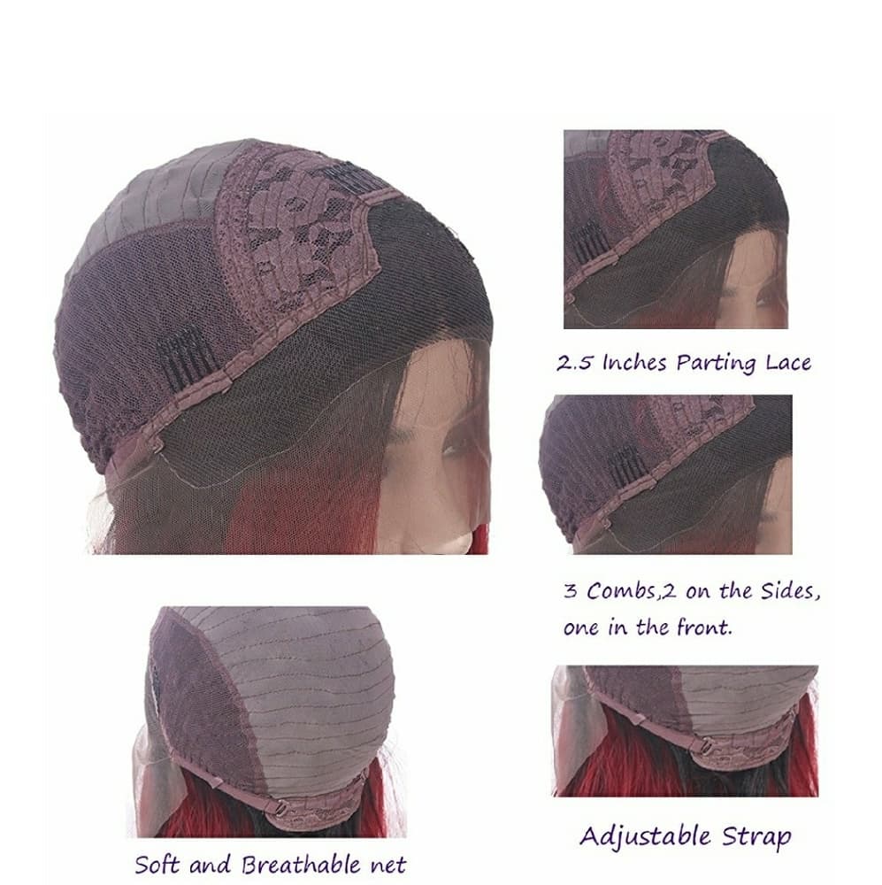Ombre Burgundy LaceFront wig 24-26 inches - Thumbnail 2