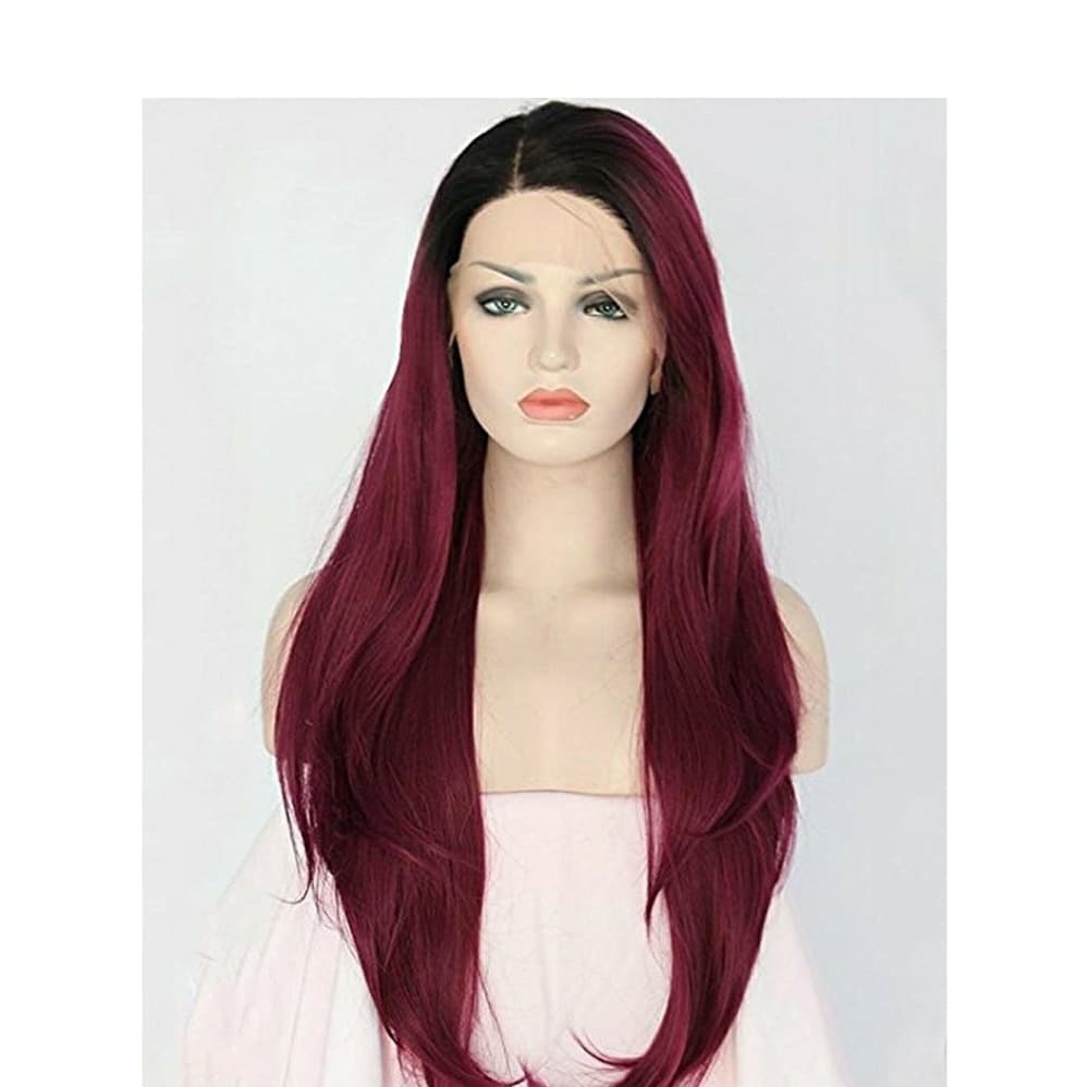 Ombre Burgundy LaceFront wig 24-26 inches - Thumbnail 7