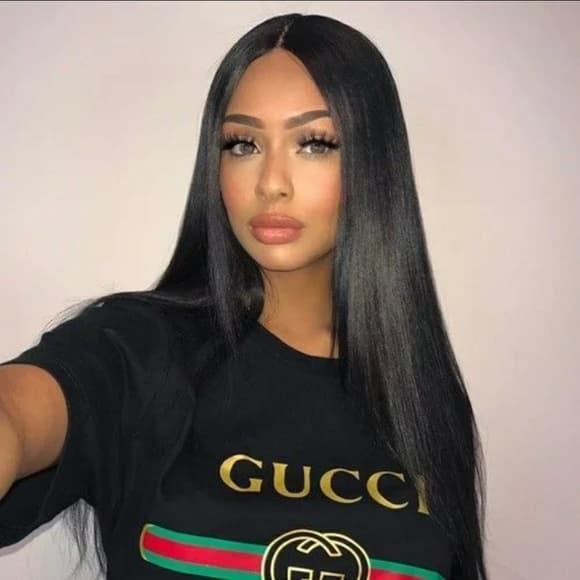 Black Straight Beauty LaceFront Wig 22-26 inches - Thumbnail 2