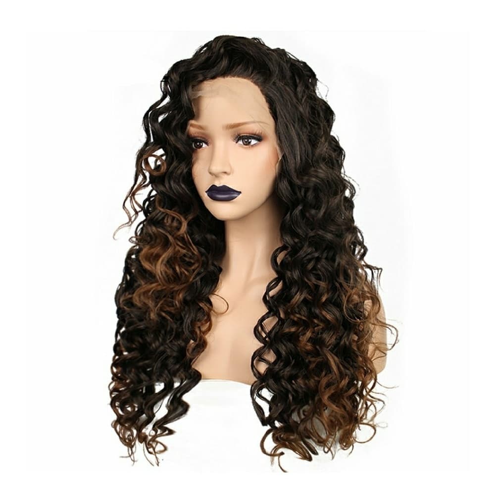 Curly Brown Mix Lace Front Wig 22-24inches!!