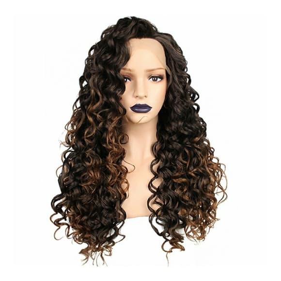 Curly Brown Mix Lace Front Wig 22-24inches!! - Thumbnail 5