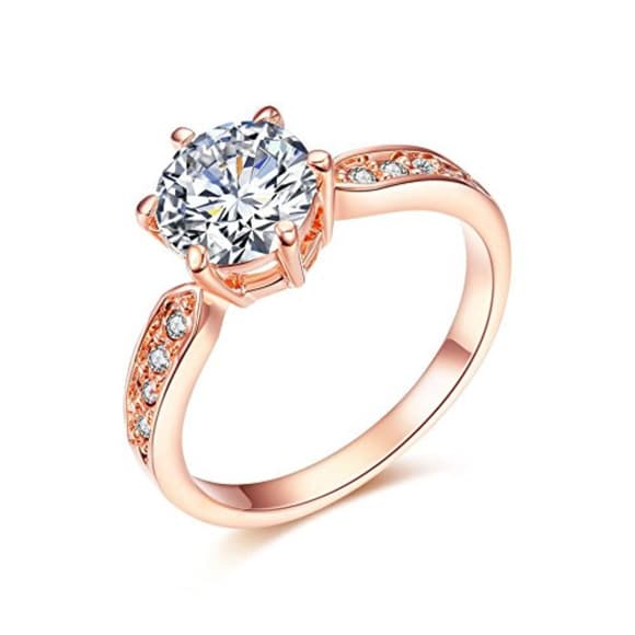 18k Rose Gold Plated 1.5ct Heart and Arrows Cut Cu - Thumbnail 2