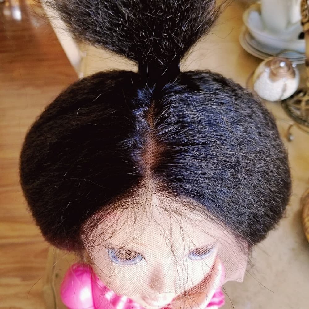 Italian Yaki Virgin Remy Human Hair Wig 14 inches - Thumbnail 7