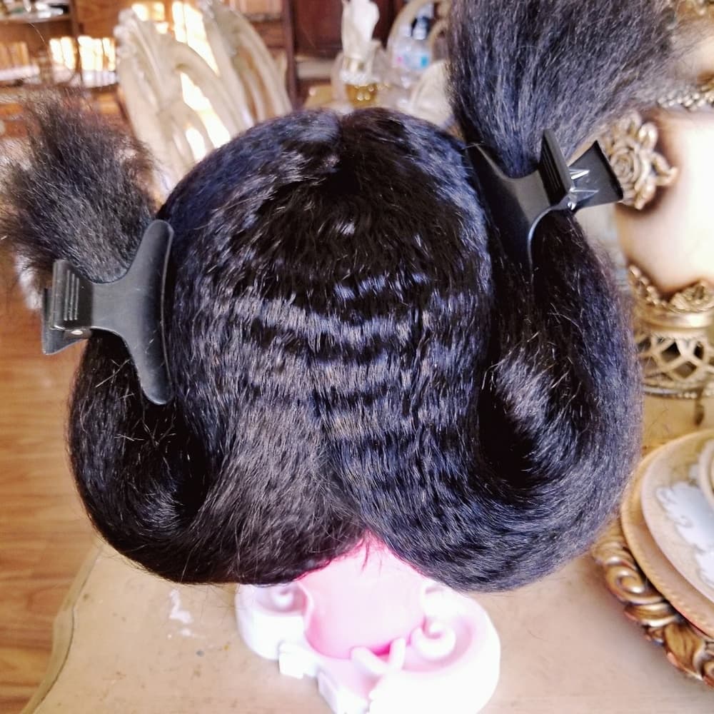 Italian Yaki Virgin Remy Human Hair Wig 14 inches - Thumbnail 4