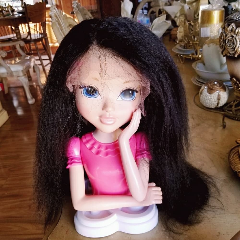 Italian Yaki Virgin Remy Human Hair Wig 14 inches - Thumbnail 3