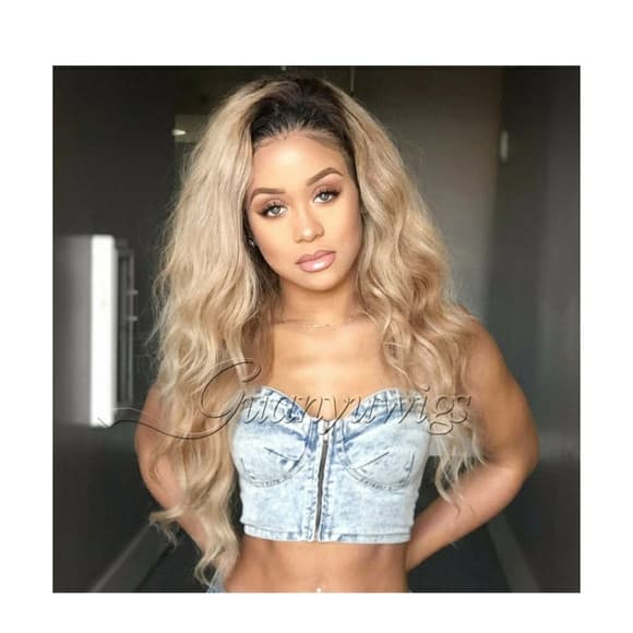 Blonde Ombre Human Hair LaceFront Wig - Thumbnail 6