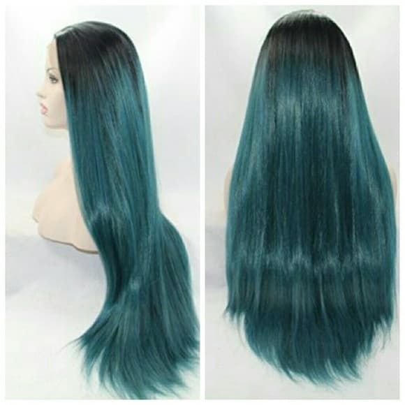 Ombre Green Lacefront Wig - Thumbnail 3