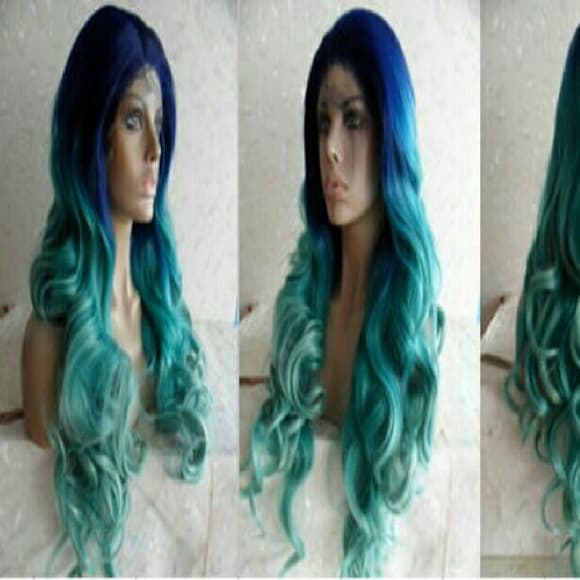 Beautiful Blue Green Beauty Wig 22-26 inches - Thumbnail 2
