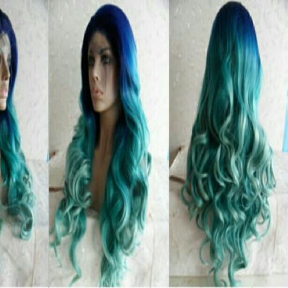 Beautiful Blue Green Beauty Wig 22-26 inches