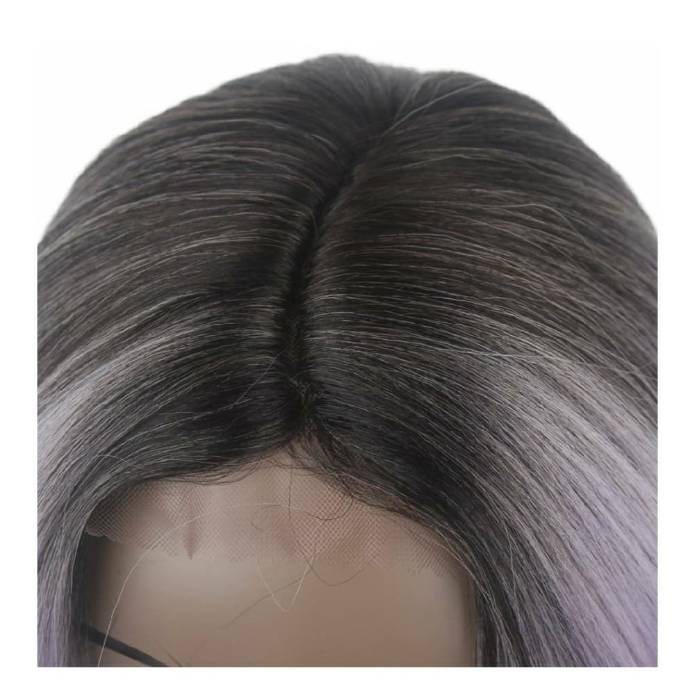 Ombre Black Light Purple Lace Wig 22-24 inches - Thumbnail 4