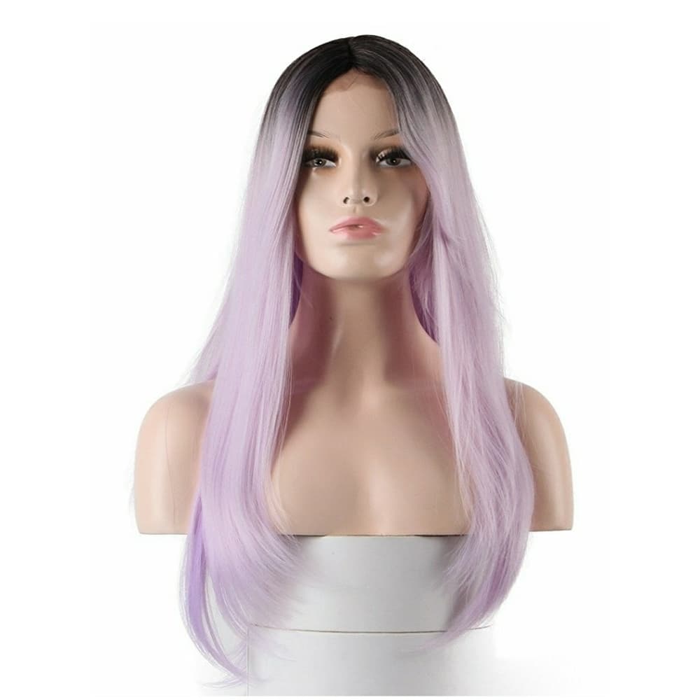 Ombre Black Light Purple Lace Wig 22-24 inches - Thumbnail 5