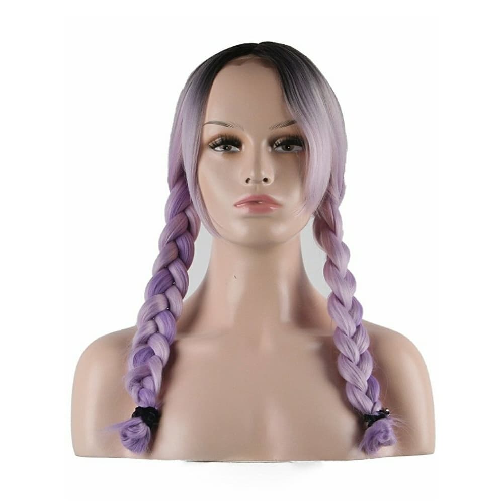 Ombre Black Light Purple Lace Wig 22-24 inches - Thumbnail 3